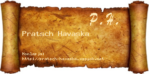 Pratsch Havaska névjegykártya